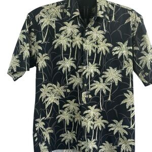 Campia Moda Palm Tree Men’s Hawaiian Shirt Y2K Vacation Button Up Sz M